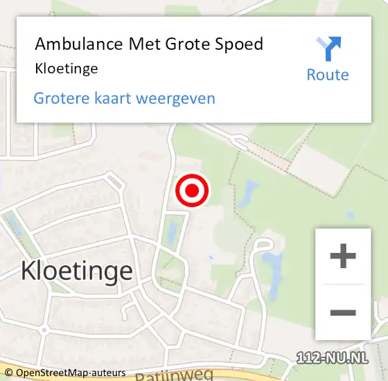 Locatie op kaart van de 112 melding: Ambulance Met Grote Spoed Naar Kloetinge op 18 maart 2024 20:23