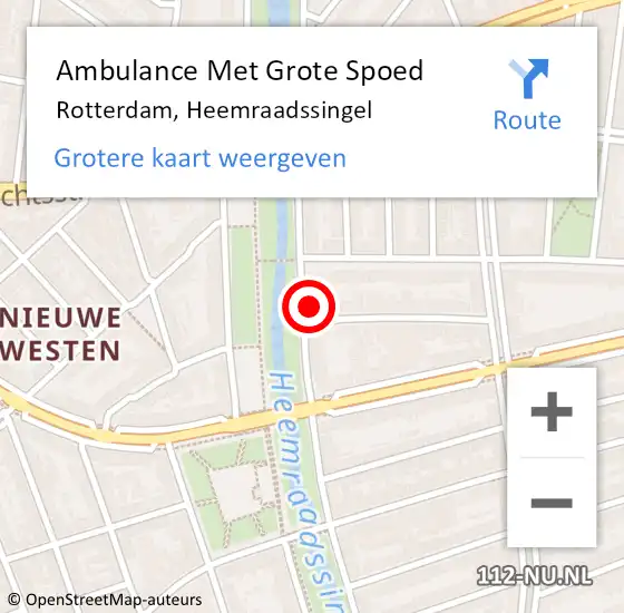 Locatie op kaart van de 112 melding: Ambulance Met Grote Spoed Naar Rotterdam, Heemraadssingel op 18 maart 2024 21:10