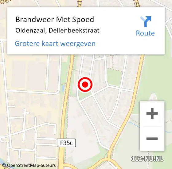 Locatie op kaart van de 112 melding: Brandweer Met Spoed Naar Oldenzaal, Dellenbeekstraat op 18 maart 2024 22:39