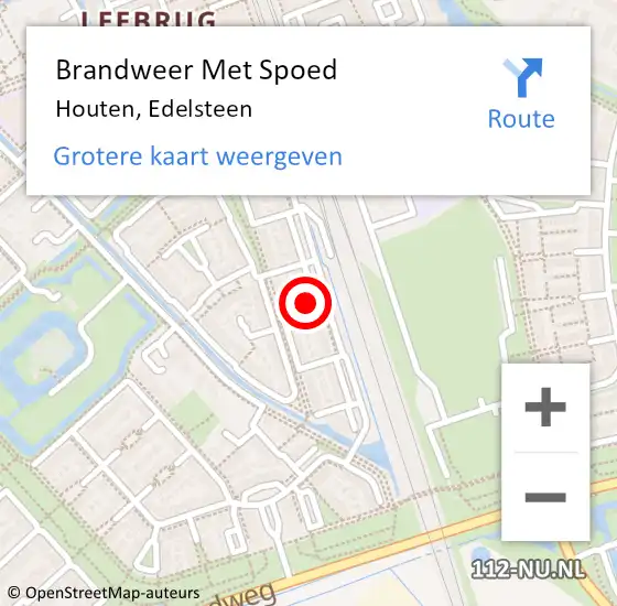 Locatie op kaart van de 112 melding: Brandweer Met Spoed Naar Houten, Edelsteen op 18 maart 2024 22:50