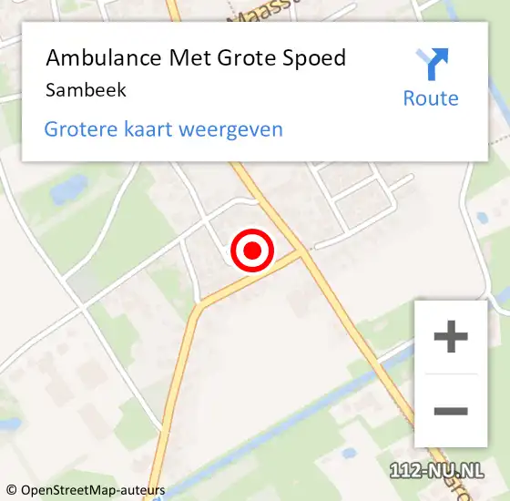 Locatie op kaart van de 112 melding: Ambulance Met Grote Spoed Naar Sambeek op 19 maart 2024 00:42