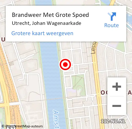 Locatie op kaart van de 112 melding: Brandweer Met Grote Spoed Naar Utrecht, Johan Wagenaarkade op 19 maart 2024 01:06