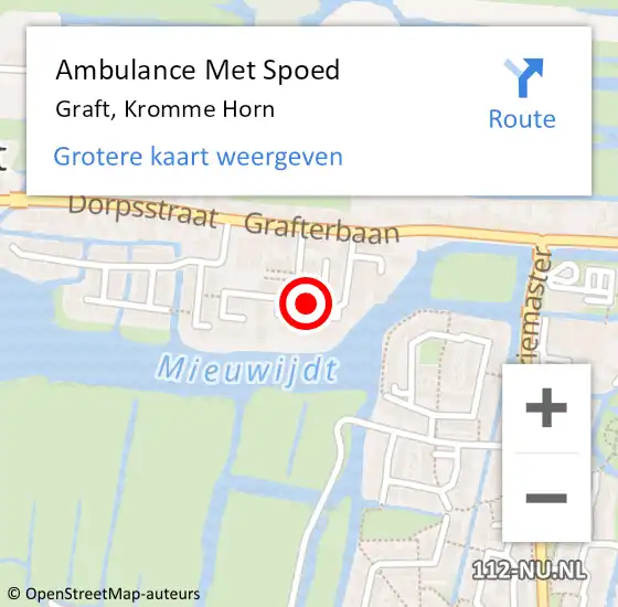 Locatie op kaart van de 112 melding: Ambulance Met Spoed Naar Graft, Kromme Horn op 19 maart 2024 03:03
