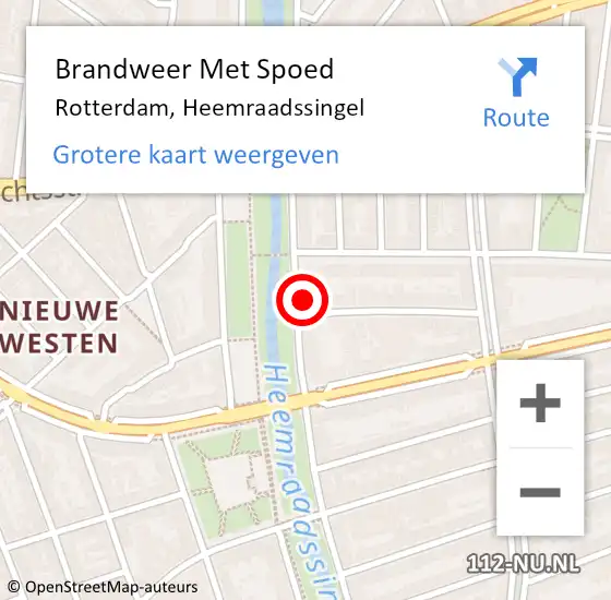 Locatie op kaart van de 112 melding: Brandweer Met Spoed Naar Rotterdam, Heemraadssingel op 19 maart 2024 04:18