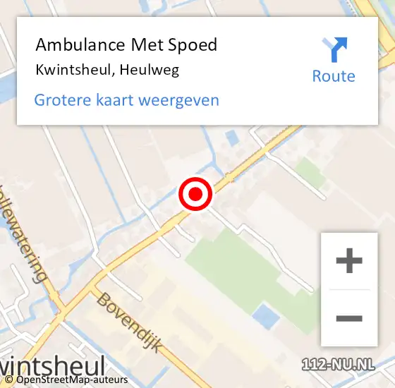 Locatie op kaart van de 112 melding: Ambulance Met Spoed Naar Kwintsheul, Heulweg op 19 maart 2024 05:43