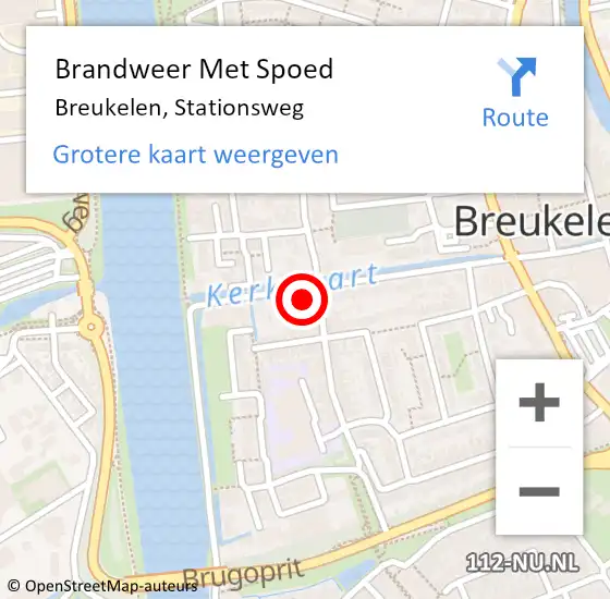Locatie op kaart van de 112 melding: Brandweer Met Spoed Naar Breukelen, Stationsweg op 19 maart 2024 06:13