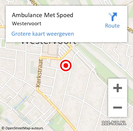 Locatie op kaart van de 112 melding: Ambulance Met Spoed Naar Westervoort op 19 maart 2024 07:23