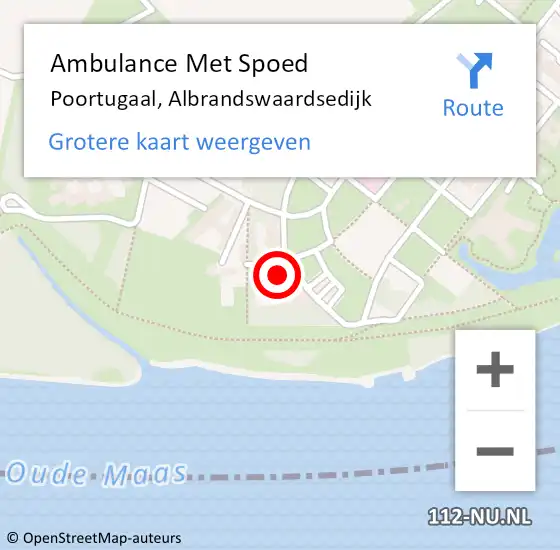 Locatie op kaart van de 112 melding: Ambulance Met Spoed Naar Poortugaal, Albrandswaardsedijk op 19 maart 2024 07:25