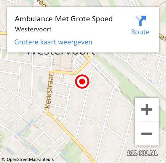 Locatie op kaart van de 112 melding: Ambulance Met Grote Spoed Naar Westervoort op 19 maart 2024 07:28