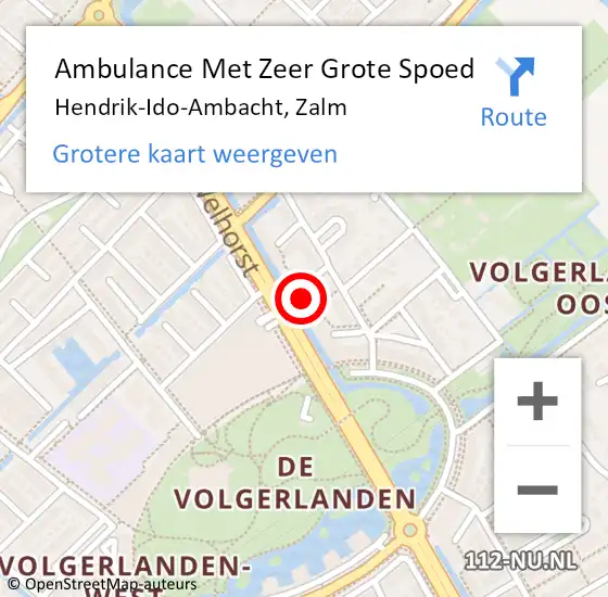 Locatie op kaart van de 112 melding: Ambulance Met Zeer Grote Spoed Naar Hendrik-Ido-Ambacht, Zalm op 19 maart 2024 07:33