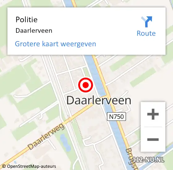 Locatie op kaart van de 112 melding: Politie Daarlerveen op 19 maart 2024 07:49