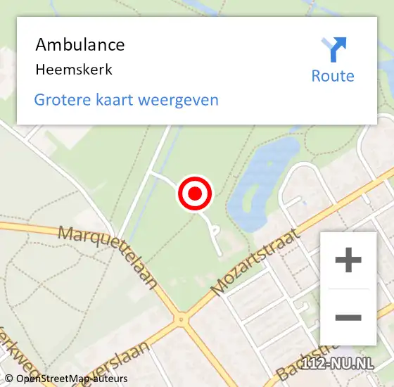 Locatie op kaart van de 112 melding: Ambulance Heemskerk op 19 maart 2024 07:59