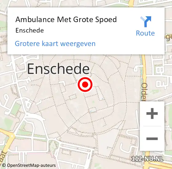 Locatie op kaart van de 112 melding: Ambulance Met Grote Spoed Naar Enschede op 19 maart 2024 08:10