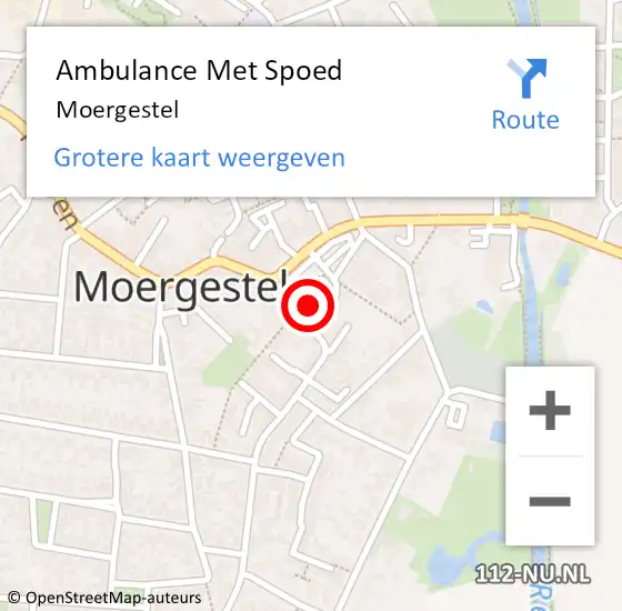 Locatie op kaart van de 112 melding: Ambulance Met Spoed Naar Moergestel op 19 maart 2024 08:21