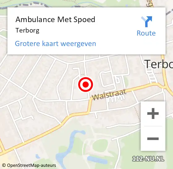 Locatie op kaart van de 112 melding: Ambulance Met Spoed Naar Terborg op 19 maart 2024 08:21