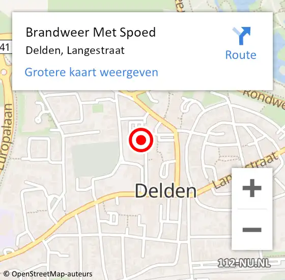 Locatie op kaart van de 112 melding: Brandweer Met Spoed Naar Delden, Langestraat op 19 maart 2024 08:50