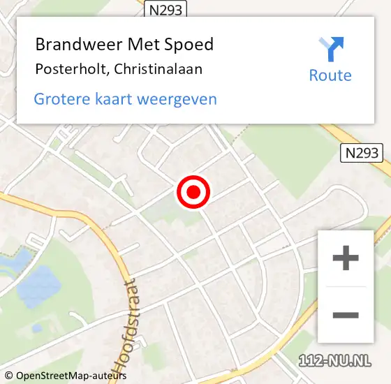 Locatie op kaart van de 112 melding: Brandweer Met Spoed Naar Posterholt, Christinalaan op 19 maart 2024 09:33
