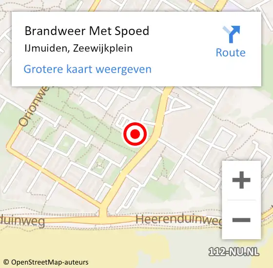 Locatie op kaart van de 112 melding: Brandweer Met Spoed Naar IJmuiden, Zeewijkplein op 19 maart 2024 09:39