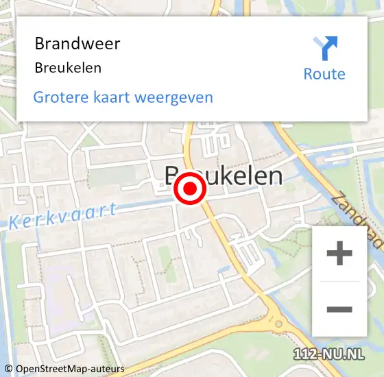 Locatie op kaart van de 112 melding: Brandweer Breukelen op 19 maart 2024 09:48