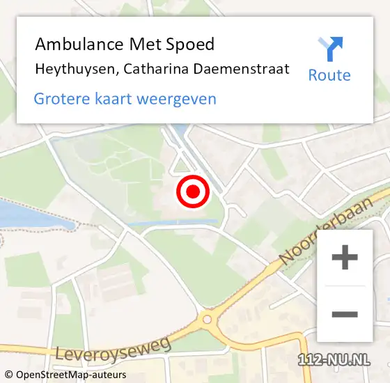 Locatie op kaart van de 112 melding: Ambulance Met Spoed Naar Heythuysen, Catharina Daemenstraat op 19 maart 2024 09:56