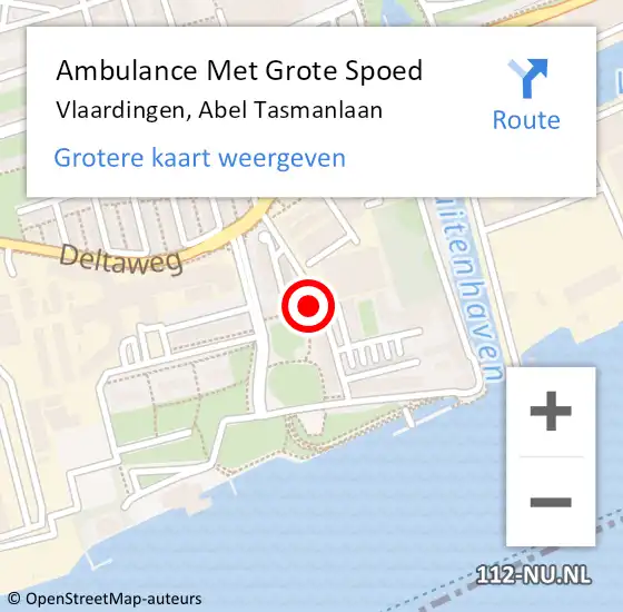 Locatie op kaart van de 112 melding: Ambulance Met Grote Spoed Naar Vlaardingen, Abel Tasmanlaan op 19 maart 2024 10:07