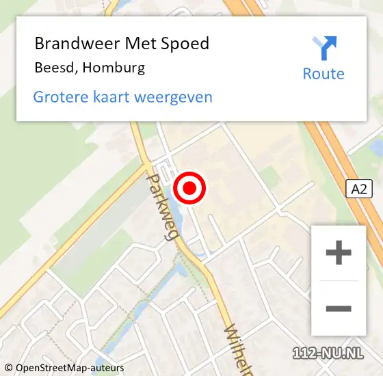 Locatie op kaart van de 112 melding: Brandweer Met Spoed Naar Beesd, Homburg op 19 maart 2024 10:11