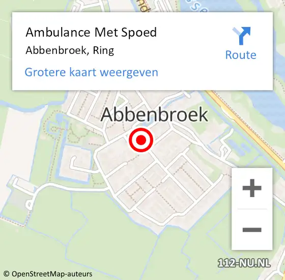 Locatie op kaart van de 112 melding: Ambulance Met Spoed Naar Abbenbroek, Ring op 19 maart 2024 10:45