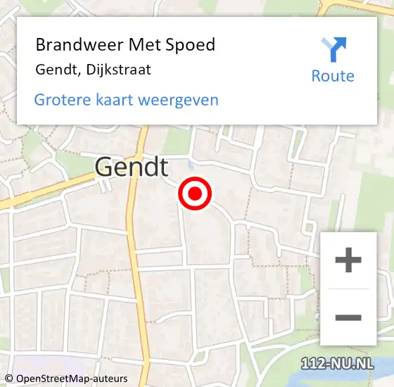 Locatie op kaart van de 112 melding: Brandweer Met Spoed Naar Gendt, Dijkstraat op 19 maart 2024 11:04