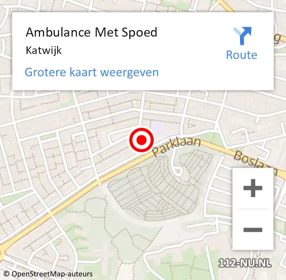Locatie op kaart van de 112 melding: Ambulance Met Spoed Naar Katwijk op 19 maart 2024 11:23