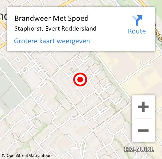 Locatie op kaart van de 112 melding: Brandweer Met Spoed Naar Staphorst, Evert Reddersland op 19 maart 2024 11:25