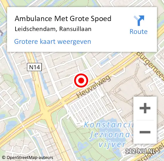 Locatie op kaart van de 112 melding: Ambulance Met Grote Spoed Naar Leidschendam, Ransuillaan op 19 maart 2024 11:50