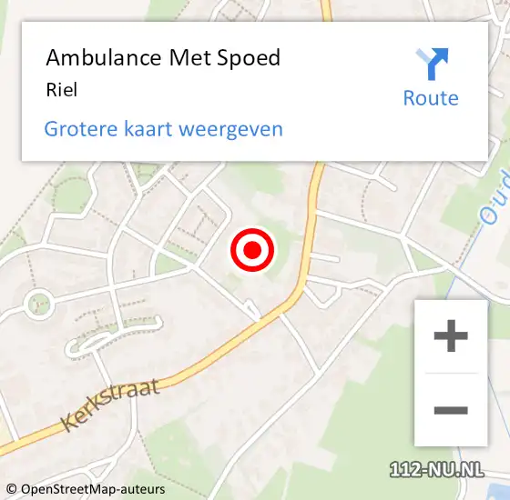 Locatie op kaart van de 112 melding: Ambulance Met Spoed Naar Riel op 19 maart 2024 12:26