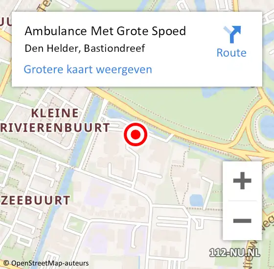 Locatie op kaart van de 112 melding: Ambulance Met Grote Spoed Naar Den Helder, Bastiondreef op 19 maart 2024 12:30