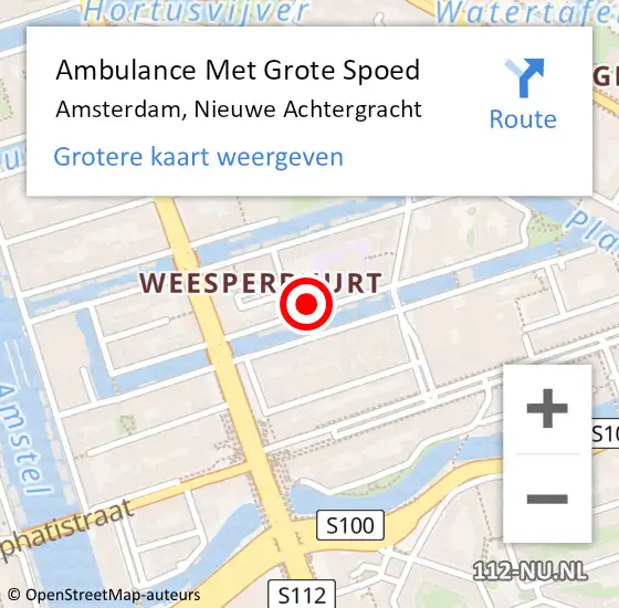 Locatie op kaart van de 112 melding: Ambulance Met Grote Spoed Naar Amsterdam, Nieuwe Achtergracht op 19 maart 2024 12:35
