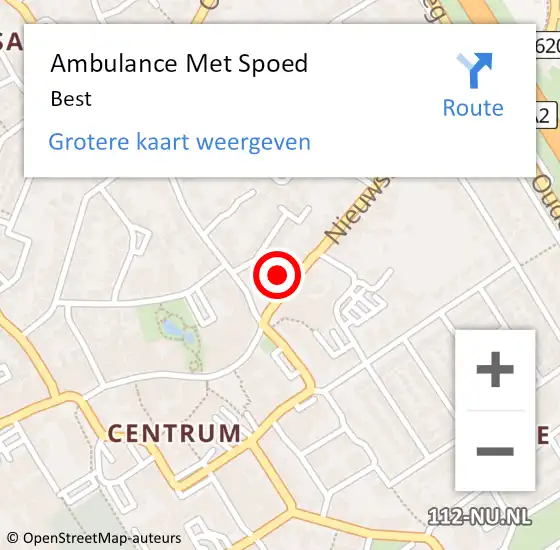 Locatie op kaart van de 112 melding: Ambulance Met Spoed Naar Best op 19 maart 2024 13:51