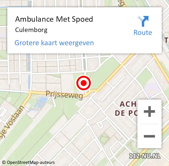 Locatie op kaart van de 112 melding: Ambulance Met Spoed Naar Culemborg op 19 maart 2024 13:51