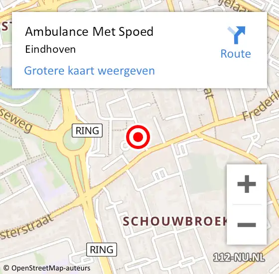Locatie op kaart van de 112 melding: Ambulance Met Spoed Naar Eindhoven op 19 maart 2024 13:51