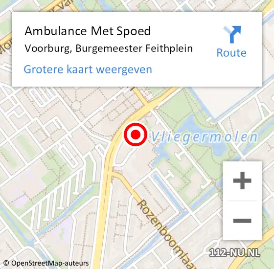 Locatie op kaart van de 112 melding: Ambulance Met Spoed Naar Voorburg, Burgemeester Feithplein op 19 maart 2024 13:53
