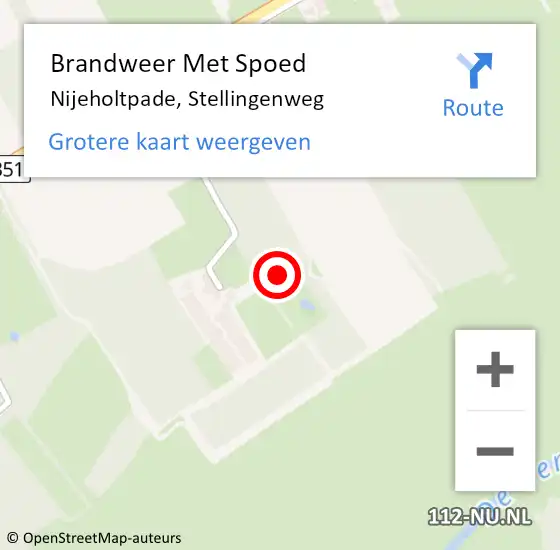 Locatie op kaart van de 112 melding: Brandweer Met Spoed Naar Nijeholtpade, Stellingenweg op 19 maart 2024 14:44