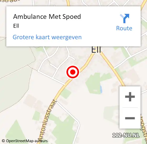 Locatie op kaart van de 112 melding: Ambulance Met Spoed Naar Ell op 19 maart 2024 16:13