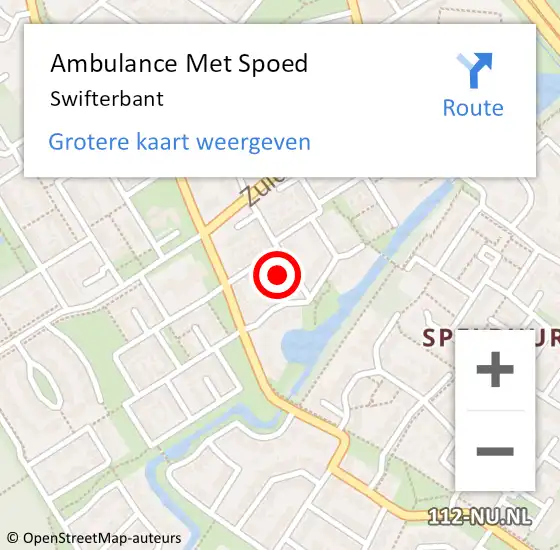 Locatie op kaart van de 112 melding: Ambulance Met Spoed Naar Swifterbant op 19 maart 2024 16:33