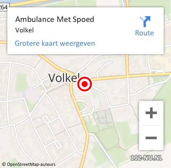 Locatie op kaart van de 112 melding: Ambulance Met Spoed Naar Volkel op 19 maart 2024 17:04