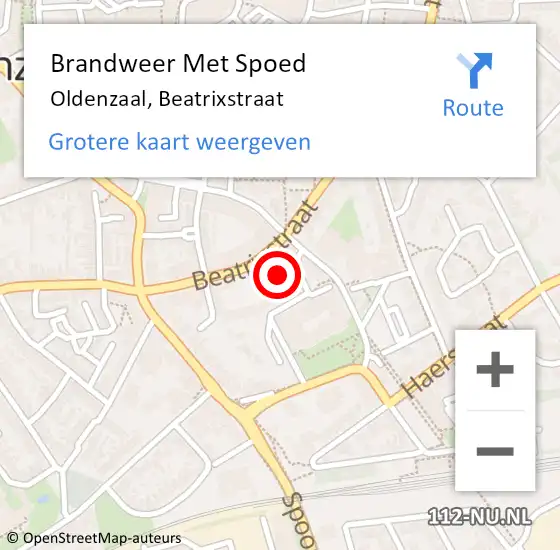 Locatie op kaart van de 112 melding: Brandweer Met Spoed Naar Oldenzaal, Beatrixstraat op 19 maart 2024 17:14