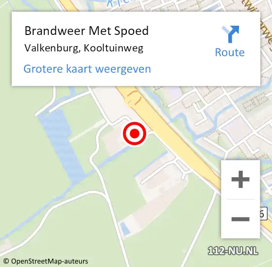 Locatie op kaart van de 112 melding: Brandweer Met Spoed Naar Valkenburg, Kooltuinweg op 19 maart 2024 17:23