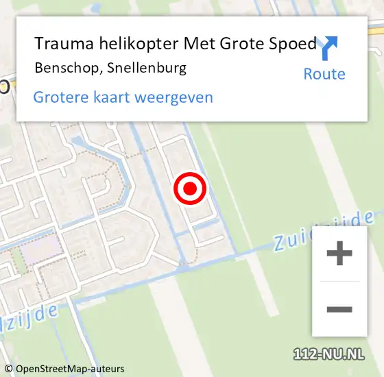 Locatie op kaart van de 112 melding: Trauma helikopter Met Grote Spoed Naar Benschop, Snellenburg op 19 maart 2024 17:35