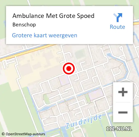 Locatie op kaart van de 112 melding: Ambulance Met Grote Spoed Naar Benschop op 19 maart 2024 17:55