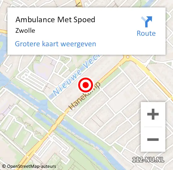 Locatie op kaart van de 112 melding: Ambulance Met Spoed Naar Zwolle op 19 maart 2024 19:48
