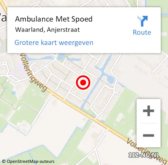 Locatie op kaart van de 112 melding: Ambulance Met Spoed Naar Waarland, Anjerstraat op 19 maart 2024 19:53