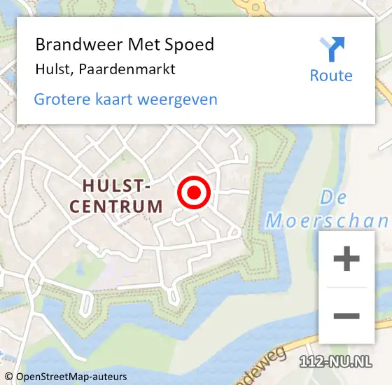 Locatie op kaart van de 112 melding: Brandweer Met Spoed Naar Hulst, Paardenmarkt op 19 maart 2024 20:04