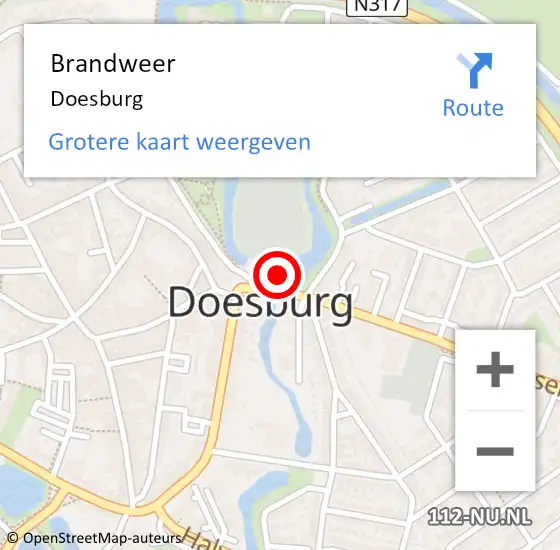 Locatie op kaart van de 112 melding: Brandweer Doesburg op 19 maart 2024 20:06